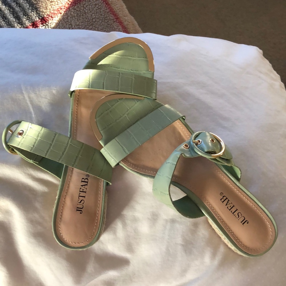 Green Buckle Slides